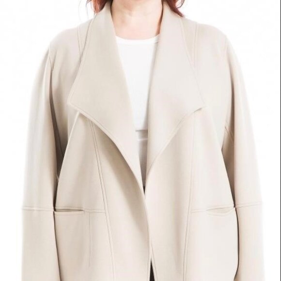 Max Studio Jackets & Blazers - EUC Max Studio Women's Scuba Drape Front Jacket Size 3X (Light tan)